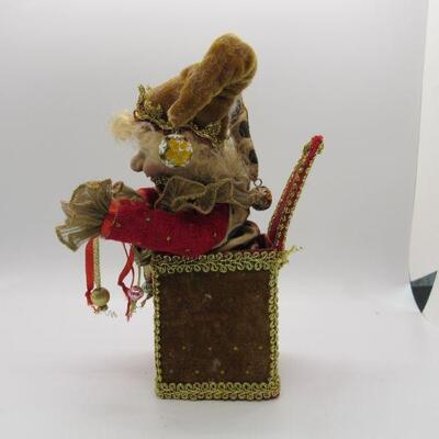 Jester Jack in a Box Ornament Red & Gold