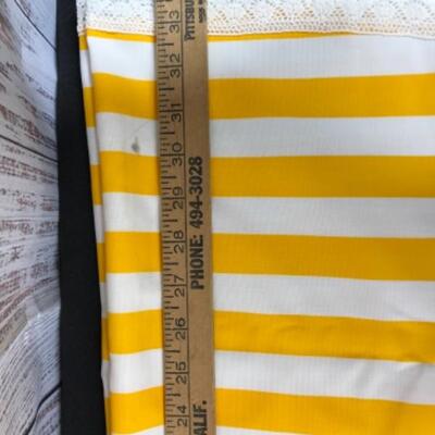 Vintage Bright Yellow Striped Tablecloth 70