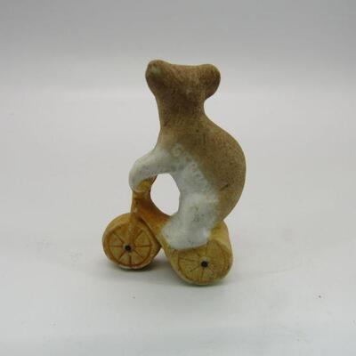 Vintage Bear on Bicycle Miniature Figurine Germany