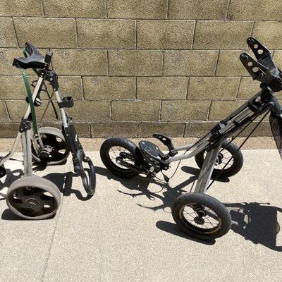 Lot 187. Rolling Golf Bag Carts Collapsable Sun Mountain