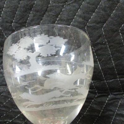 Lot 4 - Etched Crystal Hunting Scene Glass & McKee 1894 Glass