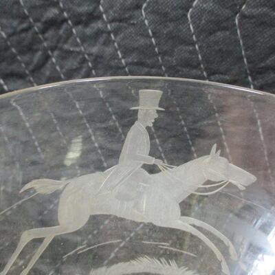 Lot 4 - Etched Crystal Hunting Scene Glass & McKee 1894 Glass