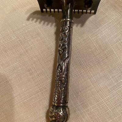 2 ornate razor handles