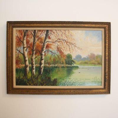 Lot #132: E Lukae 1960 Oil Painting on Board 