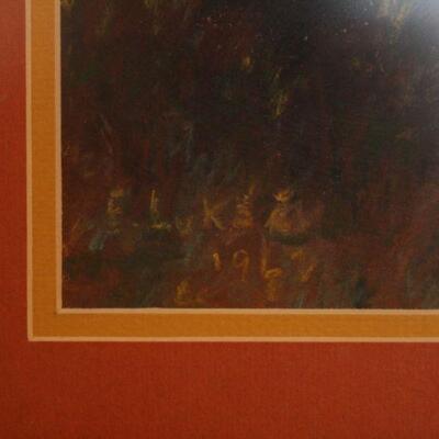Lot #135: E Lukae 1962 Framed Oil Pastel