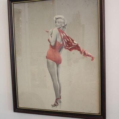Lot #137: Vintage Marilyn Monroe Pin Up Framed Poster 