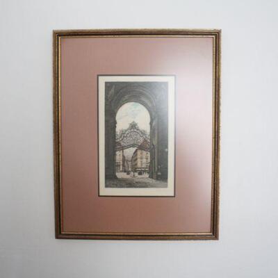 Lot #140: Luigi Kasimir Palace Gate Vienna Austria Signed Etching 