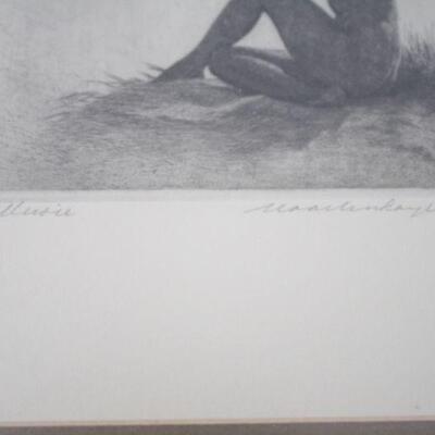 Lot #141: Young Nude Woman on Seashore Sketch