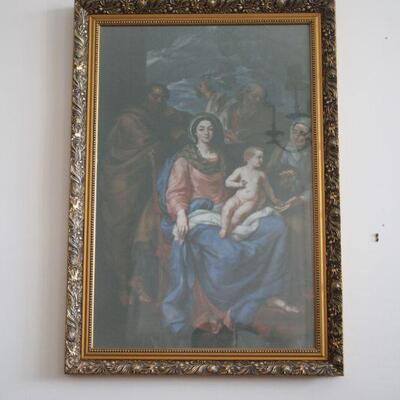 Lot #144: Catholic Classic Framed Print Madonna with Child 