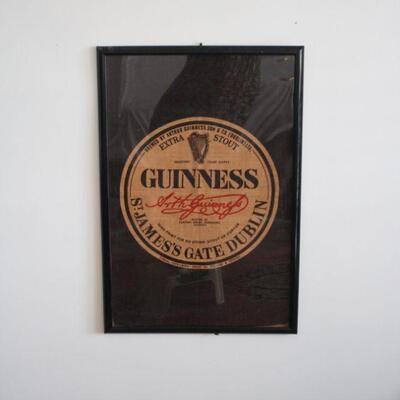 Lot #145: Vintage Guinness Framed Beer Towel