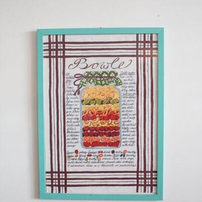 Lot #146: Bowle tea towel framed 