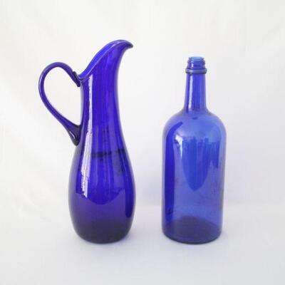 Lot #163: Decorative Blue Glass