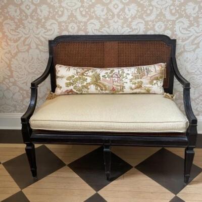 Gorgeous Baker settee with custom cushion and pillow