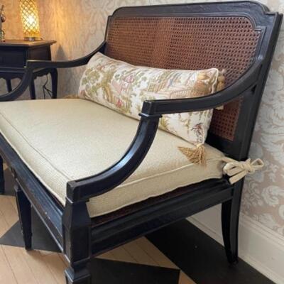 Gorgeous Baker settee with custom cushion and pillow