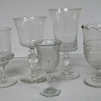  EAPG & Pressed Glass: Heisey Relish Dish, Pattee Cross Creamer, Bryce Atlas Goblet, Narcissus Wine More