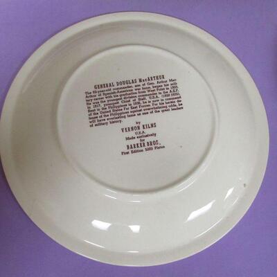 4 Vintge Transferware Plates  Gen McArthur, More- See Description for More Details and Photos