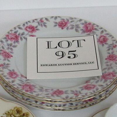 Nice Lot of Fine China Beautiful Floral Plate, Applied Floral Vase, Noritake Plates, Las Vegas Cup and Saucer