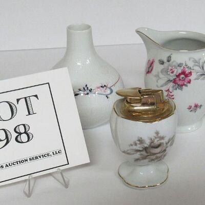 Vintage Rosenthal China Germany Vase, Pitcher, and Lighter - Read Description For More Info