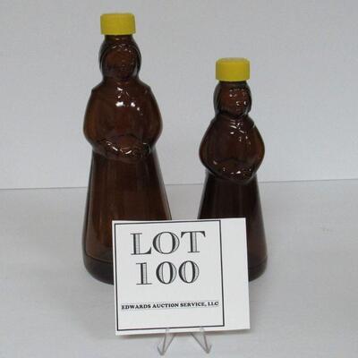 2 Vintage 1980s Mrs Butterworth's Glass Bottles