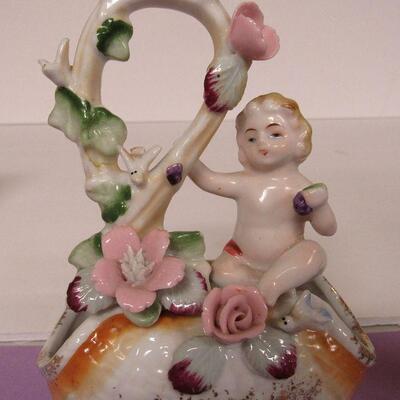 Decorative Pieces, Little Black Americanna Girl Bell, Beautiful Planter With Baby