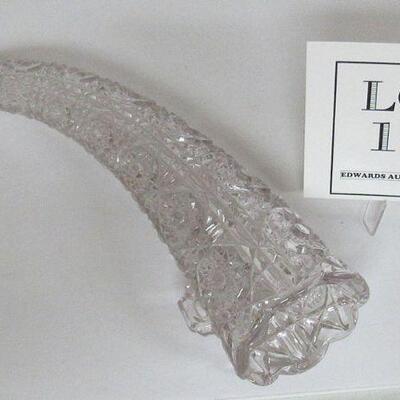 Very Pretty Vintage Pressed Glass Cornucopia Vase