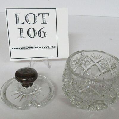 Vintage Glass Jam Jar With Sterling Knob