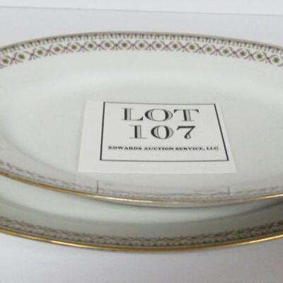 2 Large Limoges France Matching Platters,One is a Turkey Platter