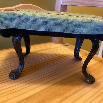 Needlepoint Floral foot stool