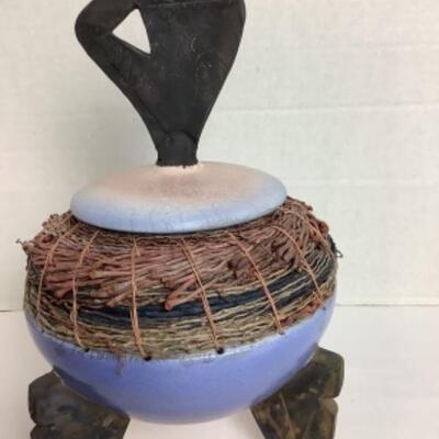K - 101. Raku Pottery with Natural Fibers