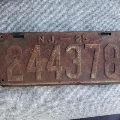1925 New Jersey license plate 