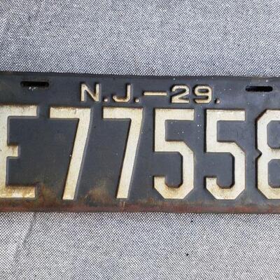 1929 New Jersey license plate