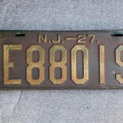1927 New Jersey license plate