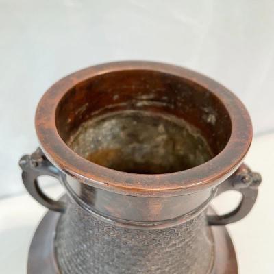 Lot 94 - Bronze Hibachi Urn, Metal Lamp & CloisonnÃ© Dish