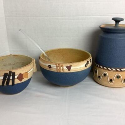 K - 128 Three Pieces Of Pottery Created / Signed by the Craftsman Schlag