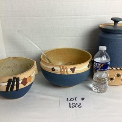 K - 128 Three Pieces Of Pottery Created / Signed by the Craftsman Schlag