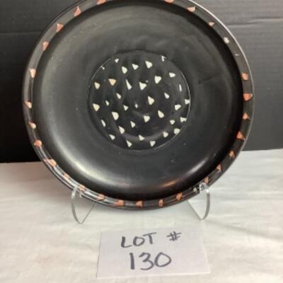 K - 130  Artisan Stamped Decorative Pottery Plate  