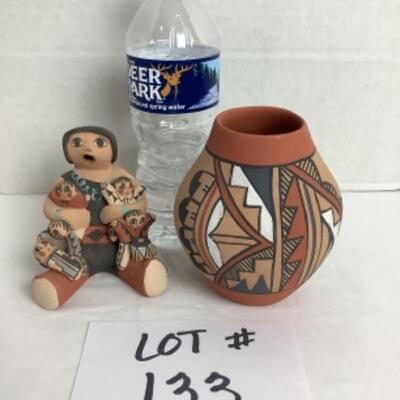 K - 133 Two Pottery Pieces Signed by Inya Jemez 