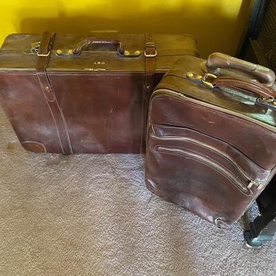 2 pieces or leather luggage