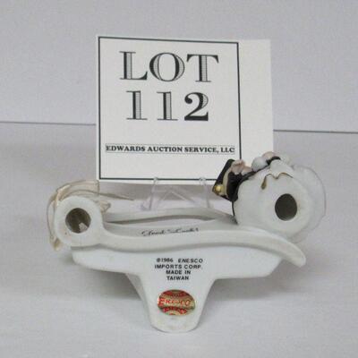 Boyd Glass Hand Painted Girl Doll, 2 Pottery Ducks, Enesco Graduate Picture Frame