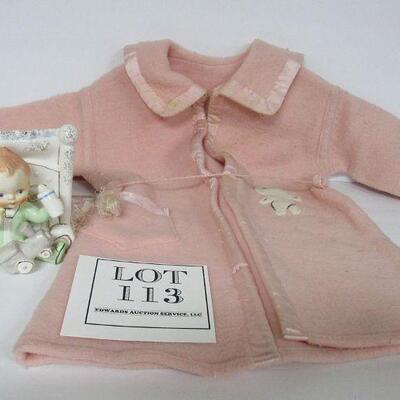 Adorable Childs Lot Vintage Flannel-like Fleecy Robe & Norcrest Baby Planter