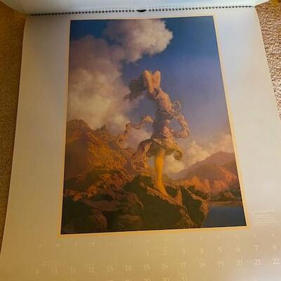 2 prints and a vintage Maxfield Parrish 1988 calendar