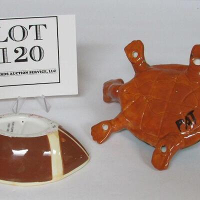 Ceramic Football Nut Dish and Ceramic Turtle