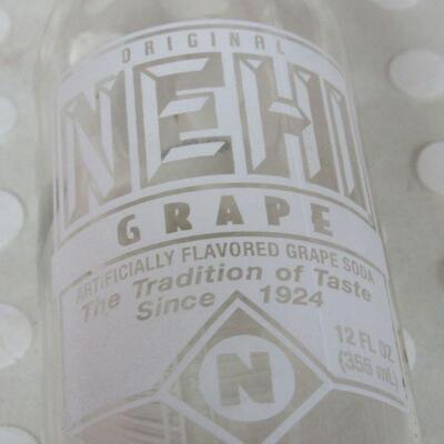 Jurancon Bottle, Nehi Grape Bottle and Wheat Pattern Tumbler