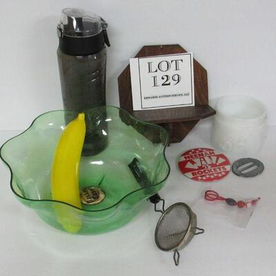 Misc Lot of Stuff, Wood Wall Shelf, More    Read description.