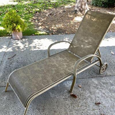 Lot 191   Outdoor Chaise Lounge Adjustable Back Wheels