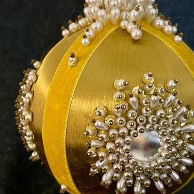 Lot 200  Vintage Homemade Christmas Bedazzled Ornament Music Box