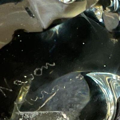 Lot 201  Vintage Art Glass Black Cat Signed Nason Murano