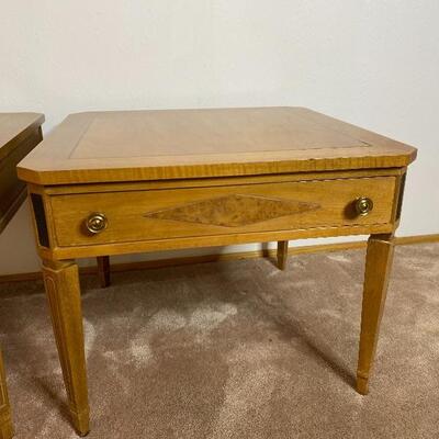 MCM American of Martinsville Pecan End Tables 