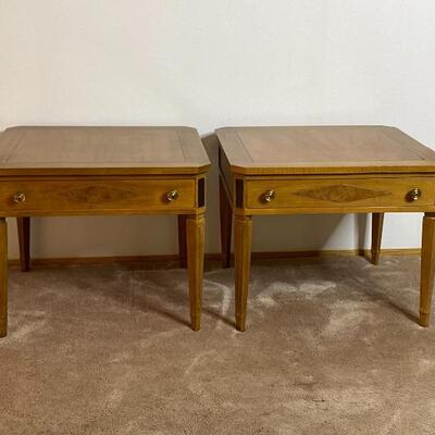 MCM American of Martinsville Pecan End Tables 