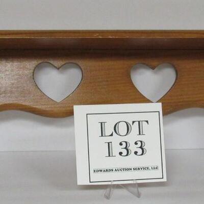Small Wood Wall Shelf With Heart Cutouts